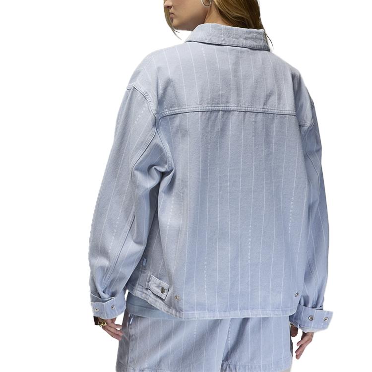 Jordan X A Ma Maniére Collaboration Comfortable Fashion Striped Long Sleeve Jacket Unisex jackets Light-Armory-Blue HF4354-440