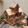Multiple Holes Bird Hanging Feeder Rustic Style Birdhouse Nesting Feeding  Yard Decoration