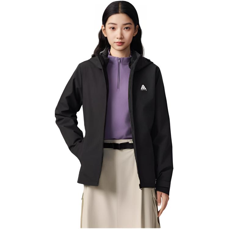 Anta Jaqueta Confortável Fashion Simples Casual com Letra Versátil à Prova de Vento Repelente à Água Quente Jaqueta Feminina 962546605-4