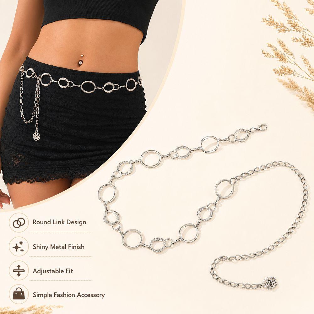Runde Kettenglieder Taillenkette Verstellbare Kette Körperkette Geschenke Taillengürtel für Kleider