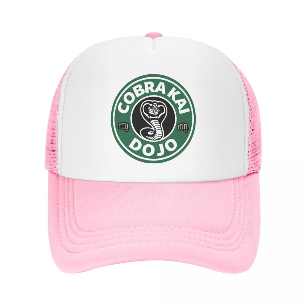 Cobra Kai Dojo Coffee Logo Baseball Caps Unisex Snapback Hats Lovers Trucker Caps Women Breathable Mesh Visor Bones