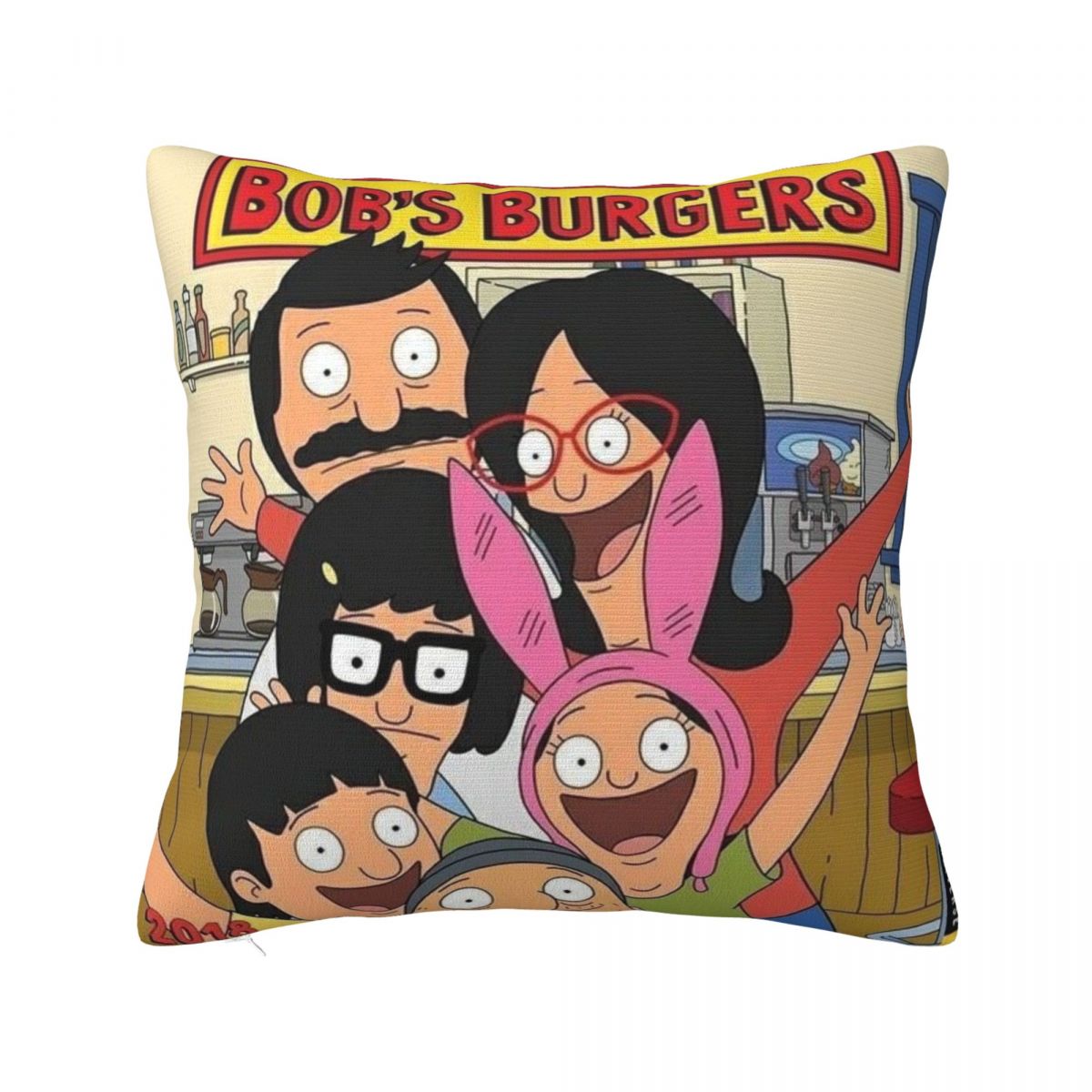 

Bobs Funny B-Burgers Printed Pillowcases Cushion Cover Pillow Covers Warm Sofa Decorations Zipper Multi Size 12x12Inch