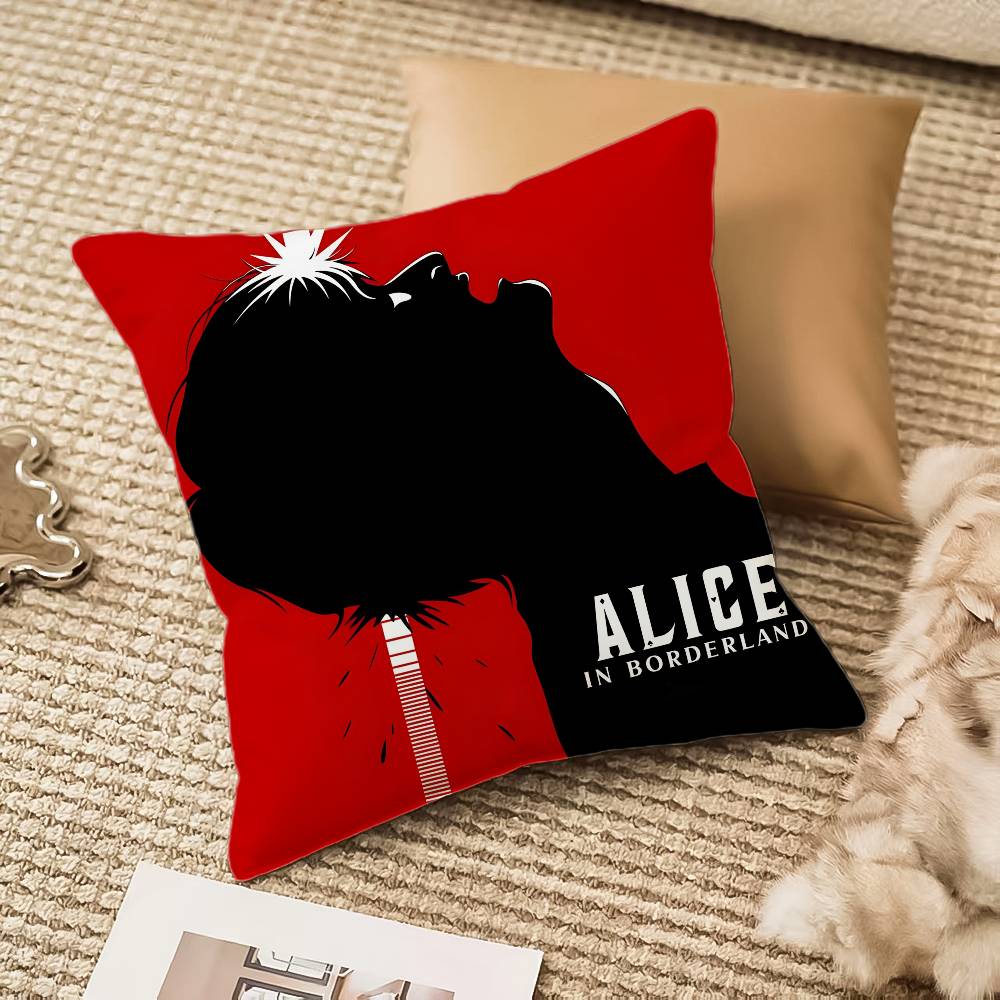 

Hot Tv AAlice In Borderland Pillow Case Antidustmite Pillowcase Invisible zipper silky plush Sofa 30X30cm