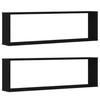 VidaXL Cube Wall Shelves 2 Pcs Black Oak 100x15x30 Cm Wood, Cube-shaped Storage, Cube-shaped Organizer, 862058
