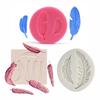 Silicone Molds Chocolate Feather Texture Fondant Cake Decor Biscuits Moulds DIY Baking Decorating Tools for Dessert Cake