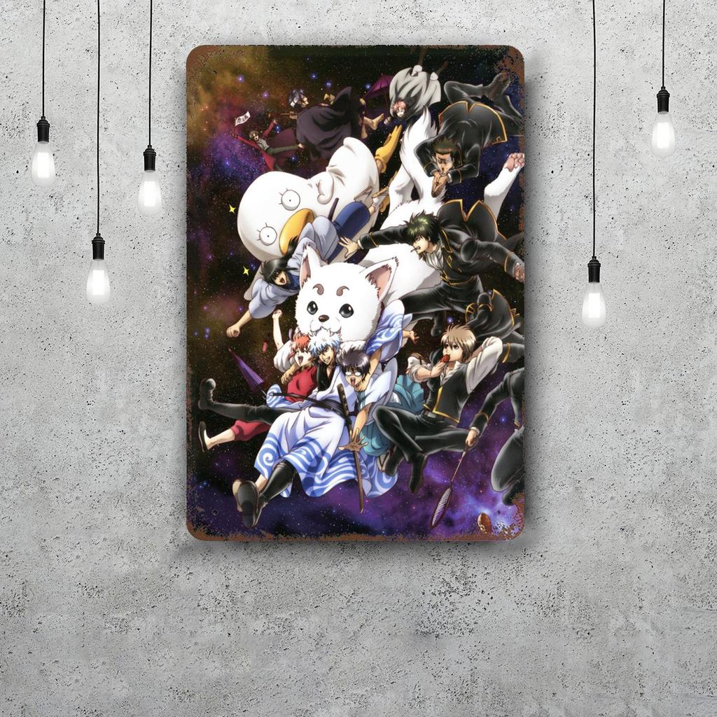 Classic Japanese Anime Art Gintama Funny Bar Metal Sign Retro Plaque Vintage Sign Alcohol Drinker Pub Club Kitchen