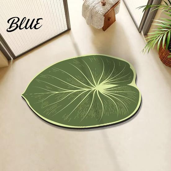 Green Leaf Floor to Clean Irregular Shaped 3D Rug Mat Realistic Anti Easy Slip Doormat