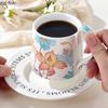 Flower Ceramic Coffee Cup and Dish Set Gift Box Water Cups Breakfast Cup Milk Mug Juice Mug Afternoon Tea Cups Coffee Mugs