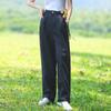 Johnature Frau Herbst Lose Vintage Einfarbig Gerade Bein Hosen Waschen Chinesischen Stil Casual Retro Hosen