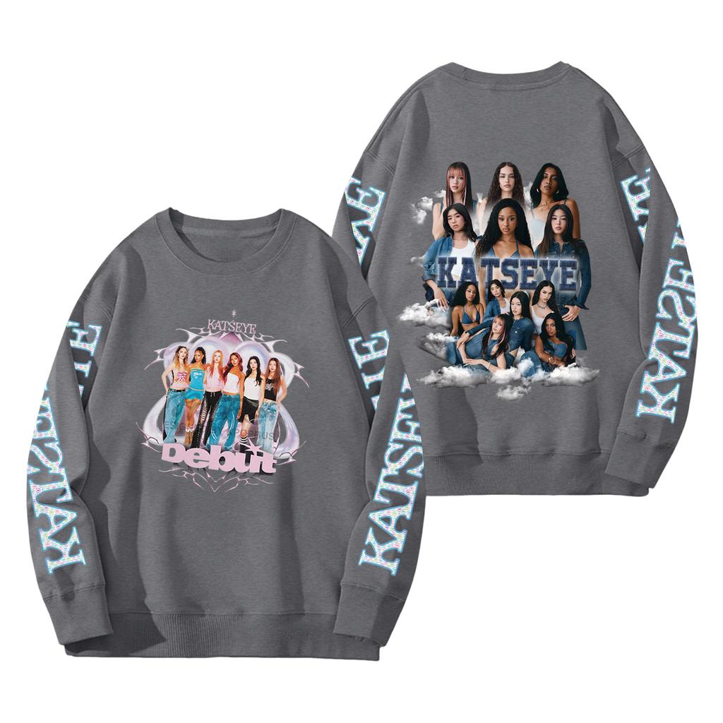 Women's Fashion Long Sleeve Print Round Neck Loose Pullover Sweater Top