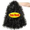30/2M Halloween Tinsel Garland Black White Cane Ribbon Christmas Wreath DIY Home Xmas Tree Ornaments New Year Party Decoration
