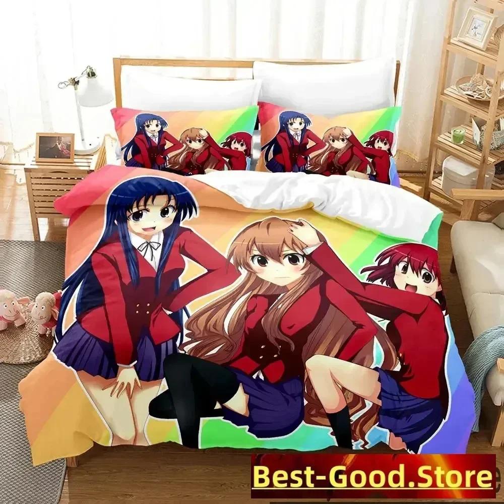 Anime Toradora TIGER DRAGON Bedding Set Duvet Cover Sheet Printed Bed Set Pillowcase Bed Full Queen King Size Comforter Bedroom