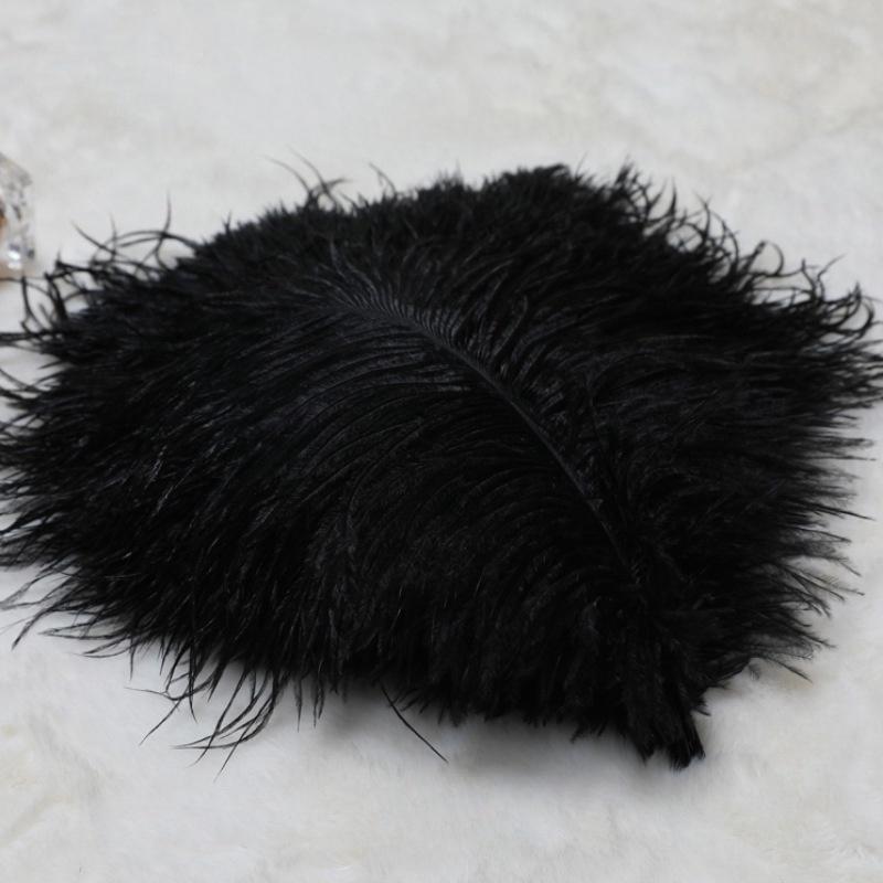 

10 шт. Белые страусиные перья 15-50 см Большие пушистые перья для поделок своими руками, свадебные настольные центральные элементы, декоративные аксессуары 10pcs 30-35cm чёрный