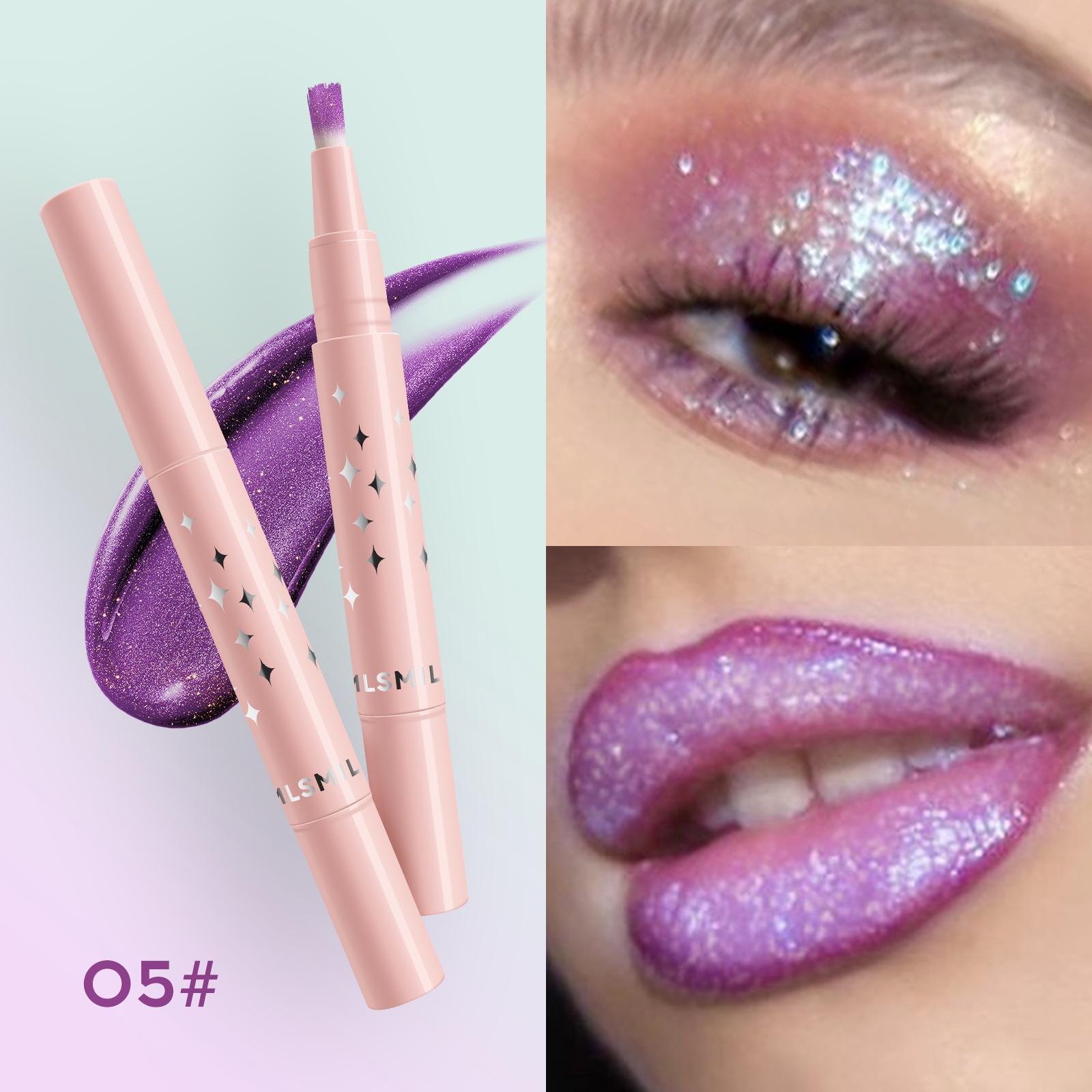 

8 цветов Жемчужные жидкие тени для век Мягкая кисть с бриллиантами Тени для век Вращающийся блеск для губ Глазурь для губ Губы, щеки и глаза Многофункциональные тени для век 5#