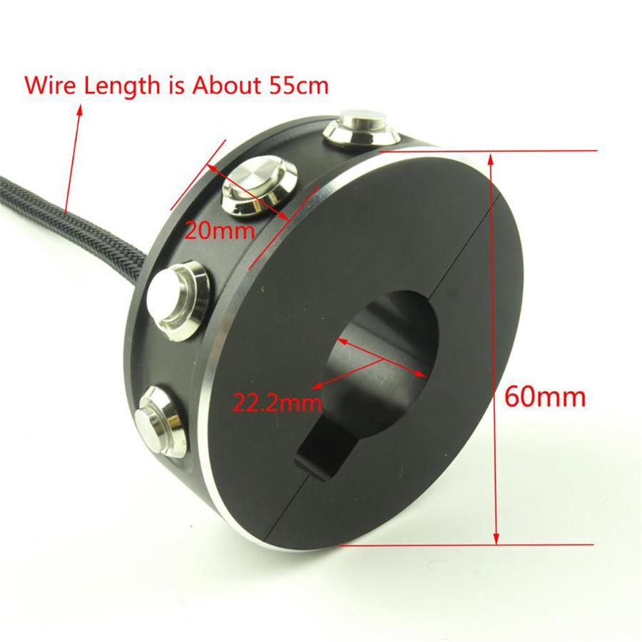 CNC Black 7/8" 22mm Motorcycle Handlebar Switch 4 Buttons Headlight Horn Control