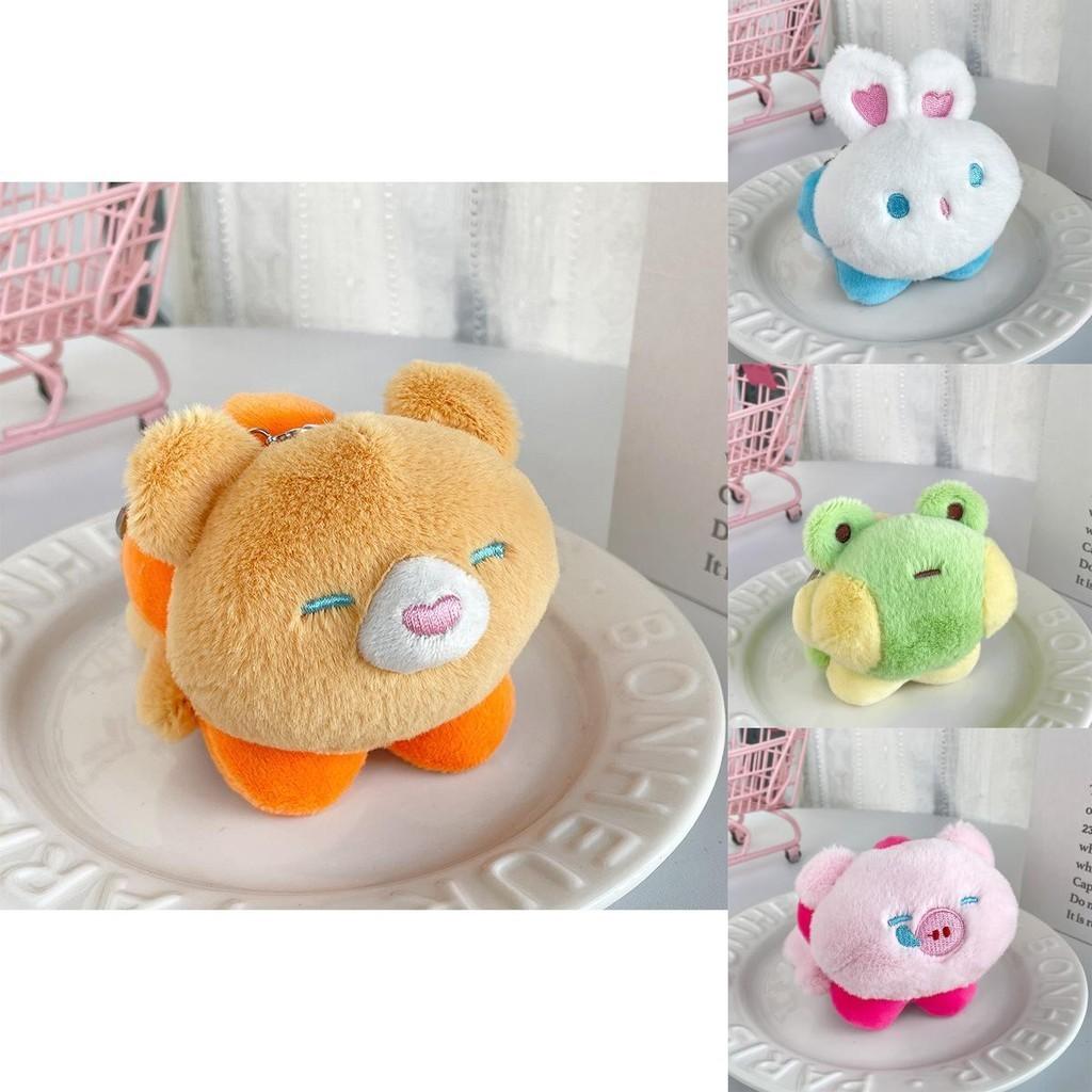 Adorable Creative Wreath Plush Animal Keychain Cute Bear Rabbit Child Backpack Decoration Gift