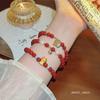 New design rock crystal elastic bracelet sweet temperament strawberry crystal bracelet jewelry girl.