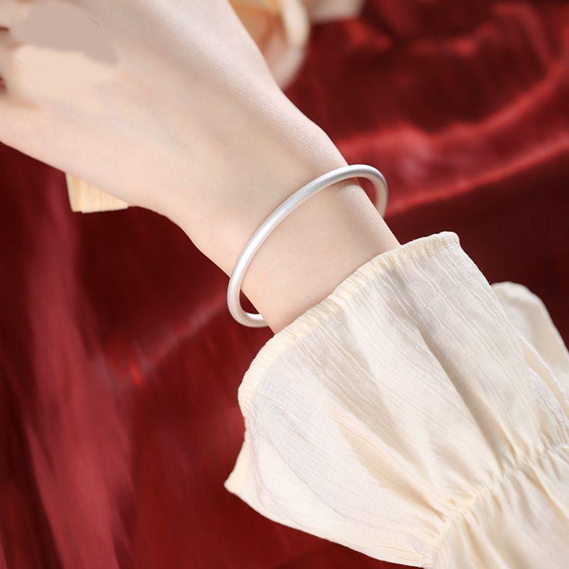 Sterling Silber 999 Damenarmreif: Alte Methode, Solider Kreis, Studentenversion, Weihnachtsgeschenk.