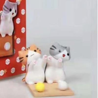 Cute Cat Smartphone Stand Safe PVC Versatile Desktop Cartoon Cat Phone Holder for Mobile Phones A