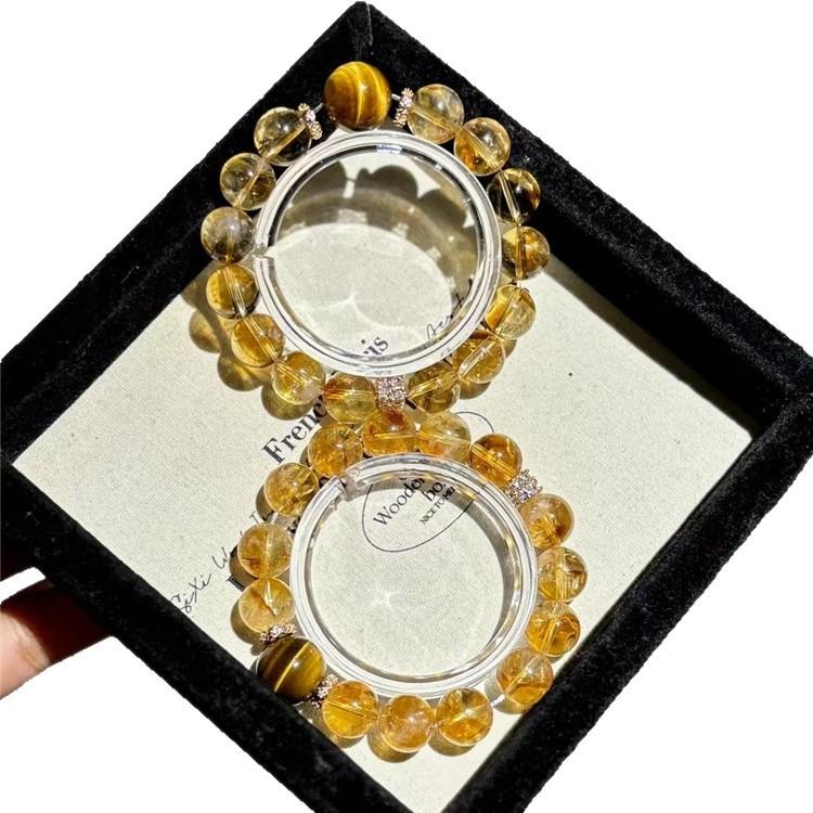 Trendy Influencer-approved Celebrity Style Natural Brazilian Citrine Pyramid Bead Original Design Bracelet for Women