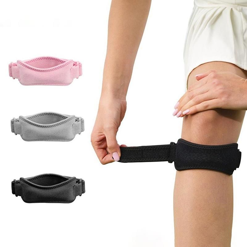 Patella Kneecap Band Adjustable Silicone Knee Tendon Strap Protector Knee Pad Shock Absorption Running Sports Gym Knee Support