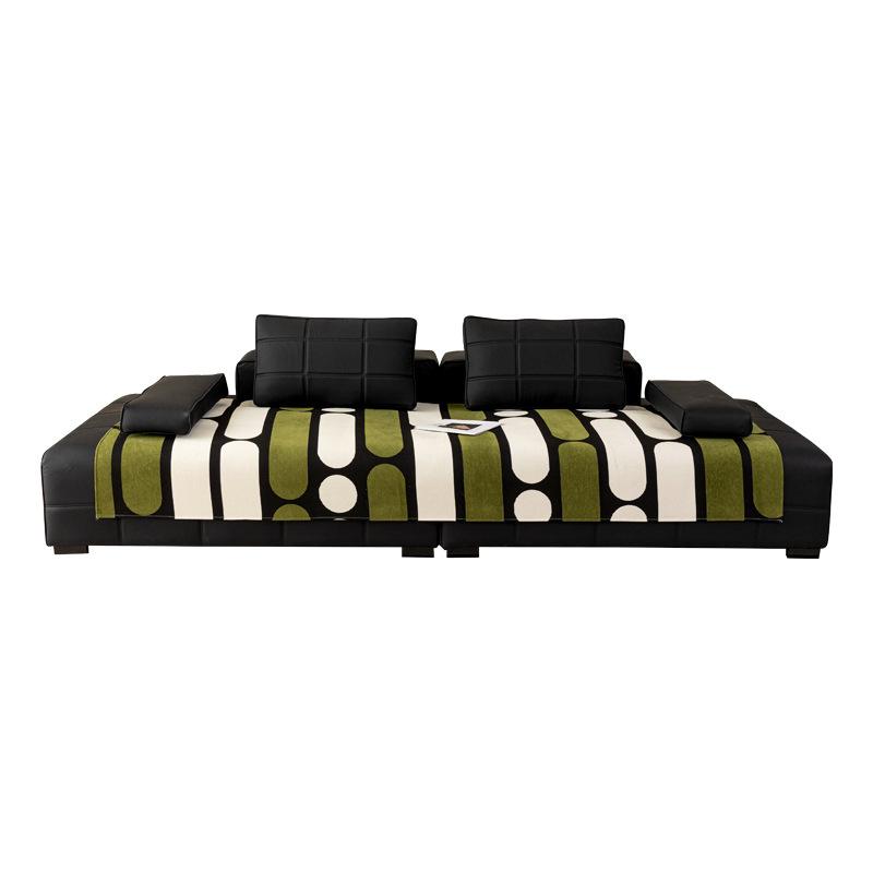 Light Luxury High-end Sofa Cushion 2025 New Four-season Universal Fixed Non-slip Straight-row Leather Sofa Cover Cushion