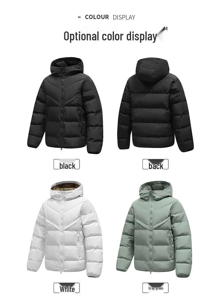 Men's Ultra-Light Hooded White Duck Down Jacket - Trendy Winter Wear