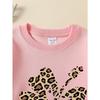 Leopard Print Flower Design 2026 New Girls' Long-sleeve Casual Crewneck Sweatshirt, Suitable for Outdoor Sports and