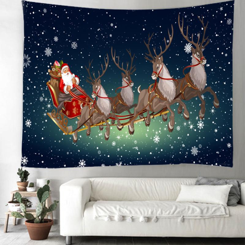 Grenzüberschreitende Weihnachtsfeiertags-Dekorationsszene zum Aufhängen, Stoff-Wandverkleidung, Schlafzimmer-Wandteppich