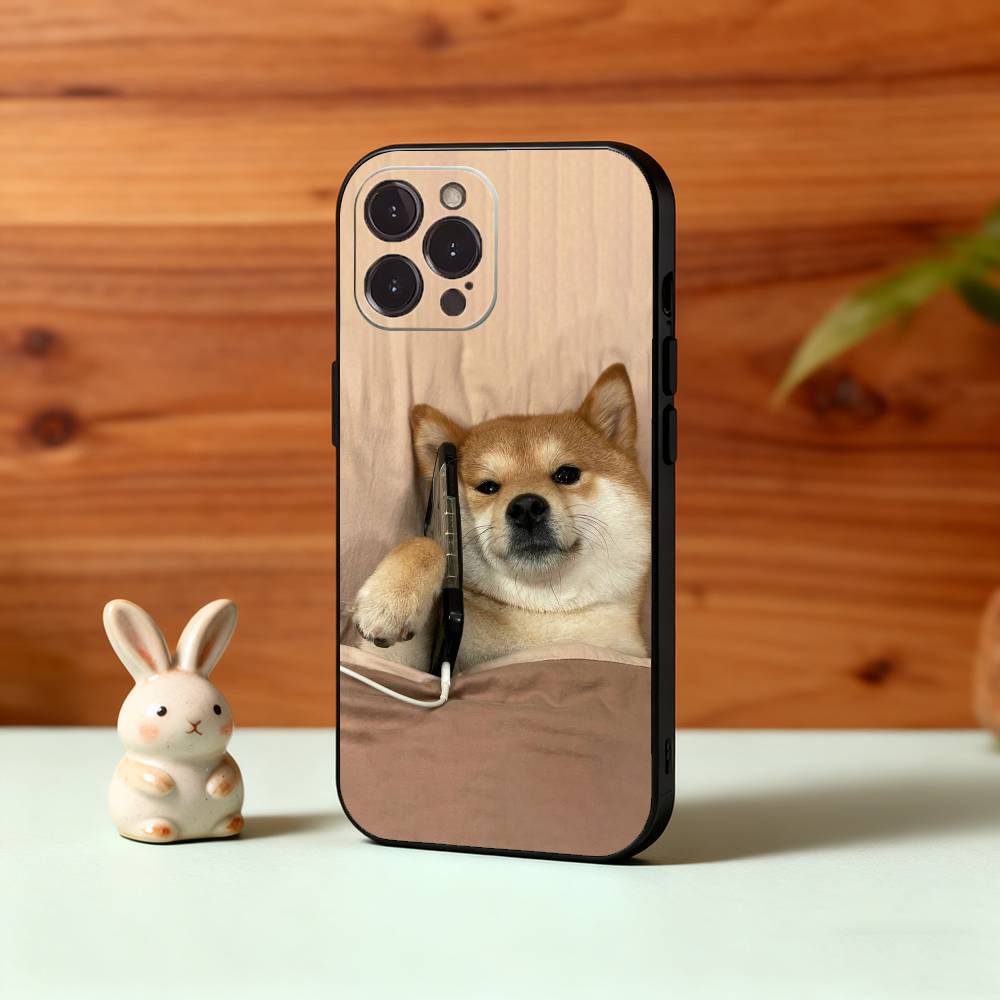 Animal Shiba Inu Dog Cute Phone Case For iPhone17,16,15,14,13,12,Plus,Pro Max, 5G Others Soft Black Cover