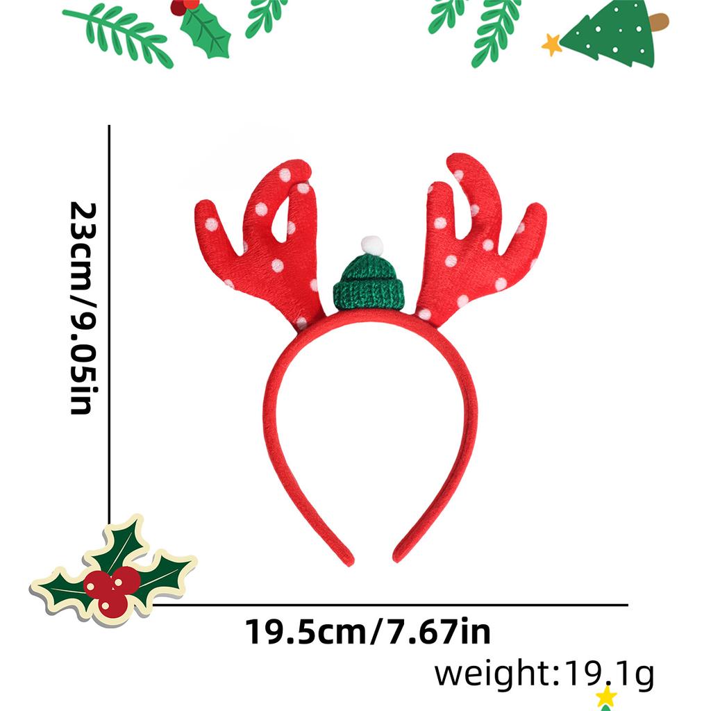 Deer Antlers Headband Long-Lasting Snowman Headband Christmas Tree Headband Glittering For Adult Christmas Parties