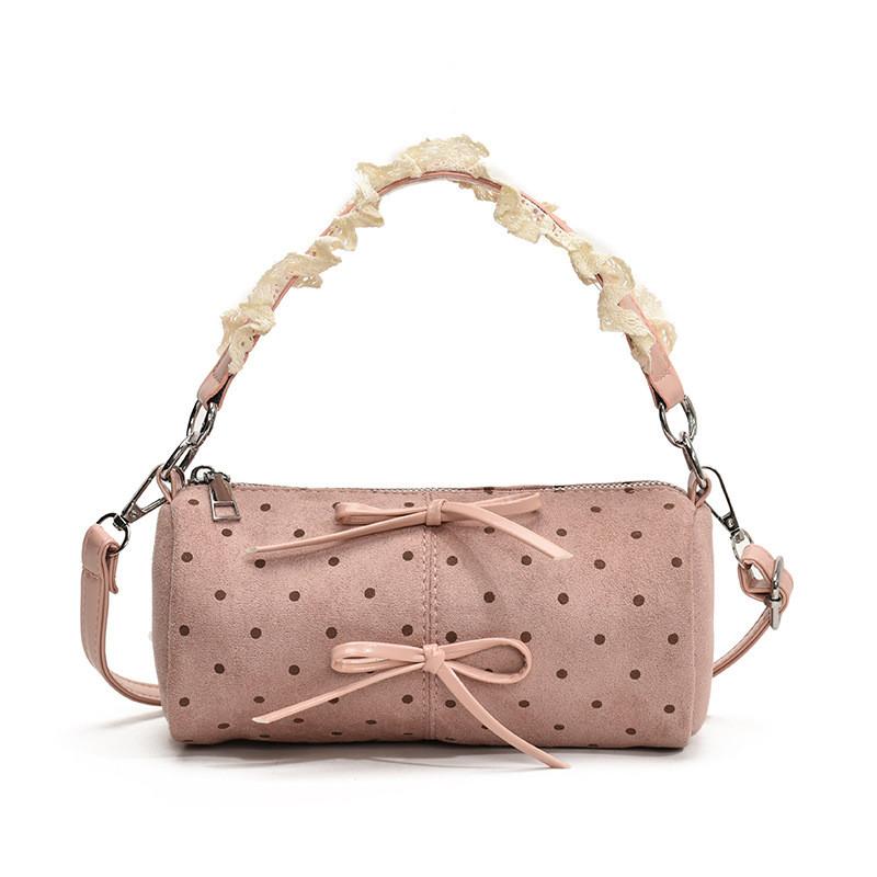 Kids Dot Pattern Canvas Mini Backpack With Adjustable Straps For Daily Use