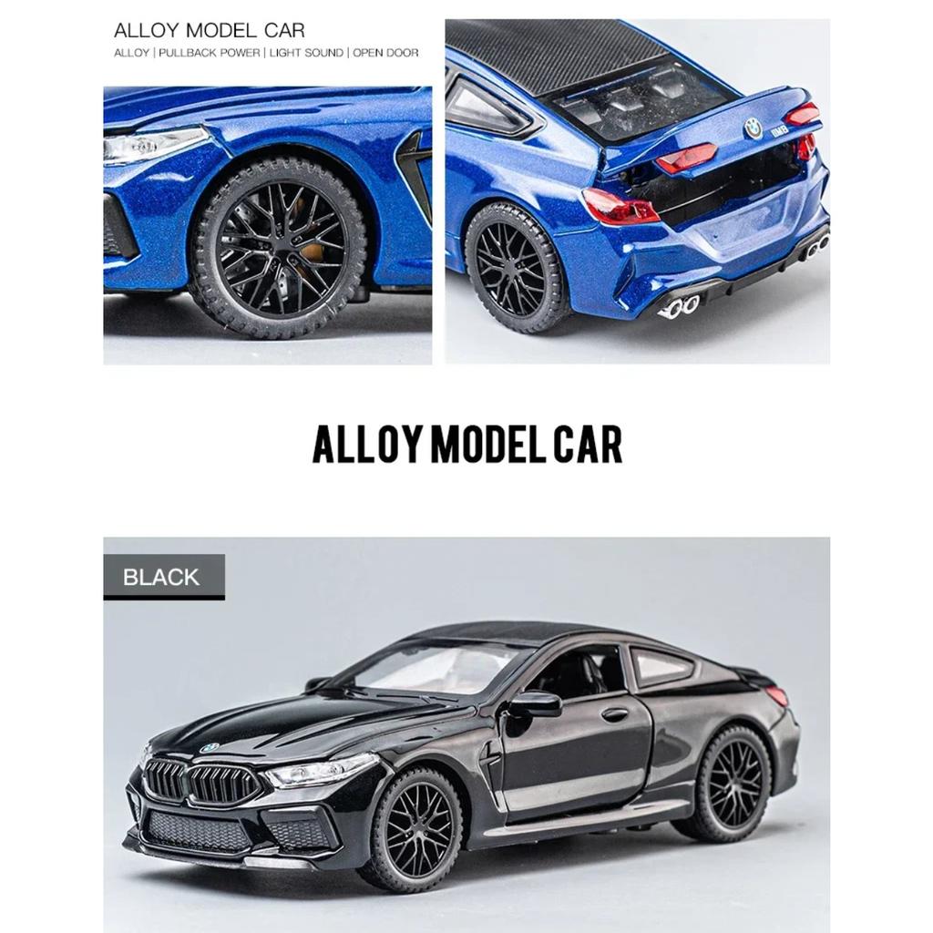 1/32 BMW Series M8 Supercar Alloy Diecasts & Toy Vehicles Metal Toy Car Model Sound and Light Collection Kids Toy