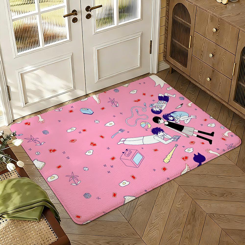 Omori V-video Game Floor Mat Soft Thickened Absorbent Non-Slip Bedroom Living Room Door Mat Home Decor Flannel Rugs