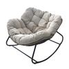 Wrought Iron Reclining Rattan Rocking Chair