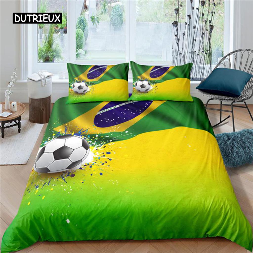 Football Bedding Set Printing Pillowcase Quilt Cover Soccert Duvet Covers Home Textiles Queen King Size Bed for Kids Teens Men