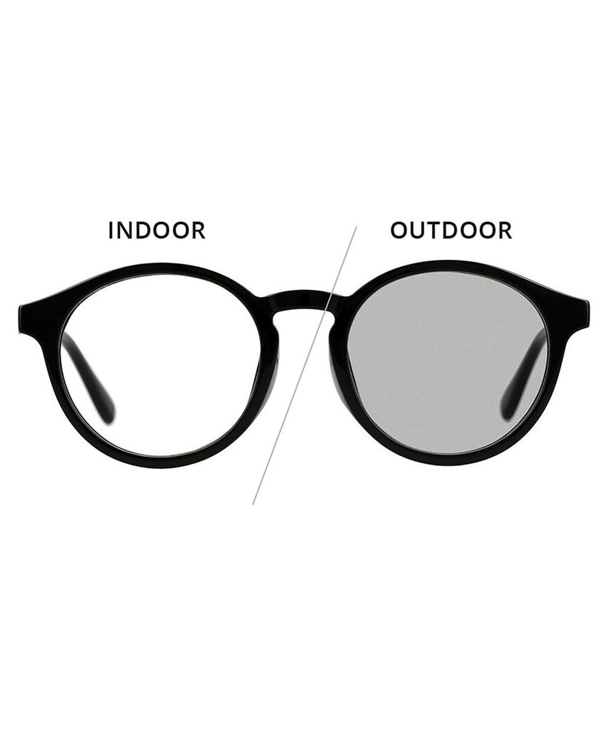 [Zoff] [WEB Exclusive] Boston-style Photochromic Sunglasses (Black)  Lens Color Changes, Lightweight, UV Protection, Unisex, Stylish, Driving