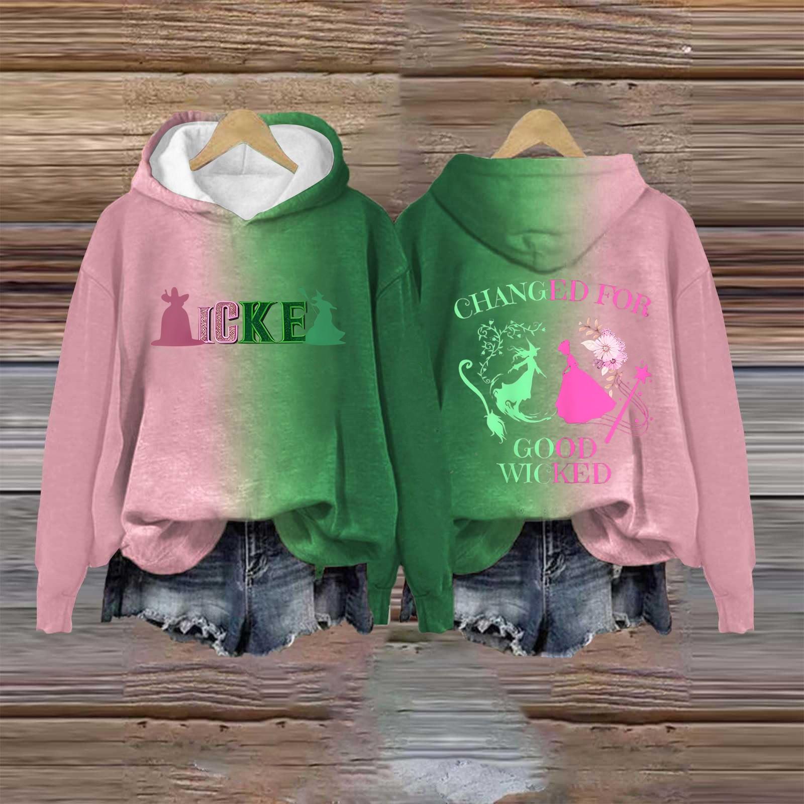 

Женская повседневная толстовка с длинным рукавом и принтом Bad Witch S армия зеленый