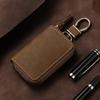 Leather Car Key Case With Foldable Design And Vintage Style For Men And Women