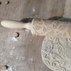 Wooden Rolling Pin, Rose Flower Embossed Engraved Carved Rolling Pin
