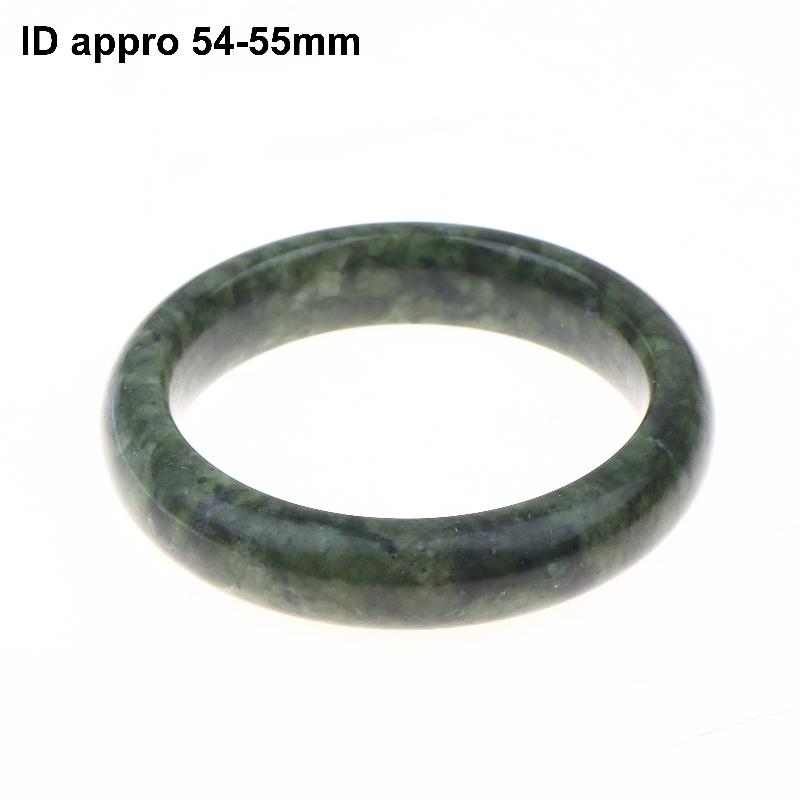 Green White Natural Jade Bracelet Hand Carved Wide Nanyu Bangle Premium Jewelry for Graduation Gift