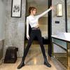 Leggings Cross Waist Stretch Outer Wear Thin High Waist Letter Magic Nine-Point Black Pants