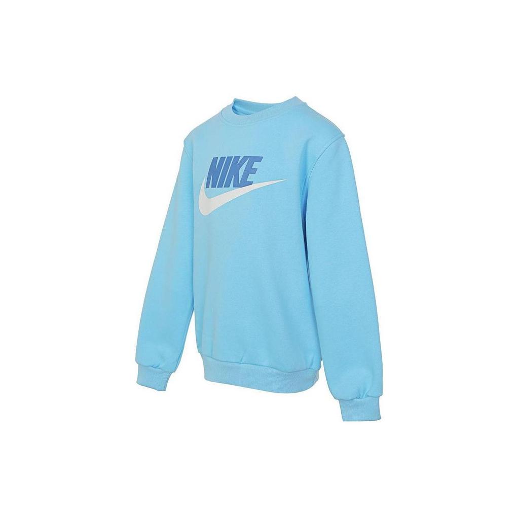 Nike Crew Neck Loose Fit Logo Print Sweatshirt Kids Tops Sky-Blue FD2992-407