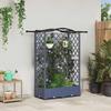 Raised Garden Bed with Trellis and Hanging Roof Gray 124 X 40 X 126 Cm PP