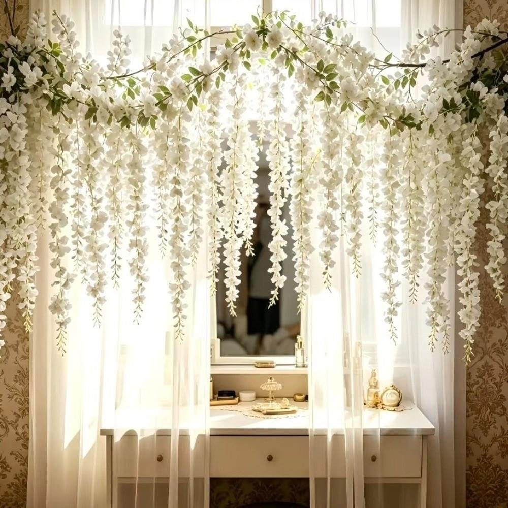 3D Künstliche Blumengirlande 250cm Blauregen Ranke Blume Hängend Rattan Blume Zuhause Hochzeit