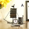 1pcs Creative Iron Art Clock Crafts Sailing Pen Holder Multi-function Living Room Decoration Student