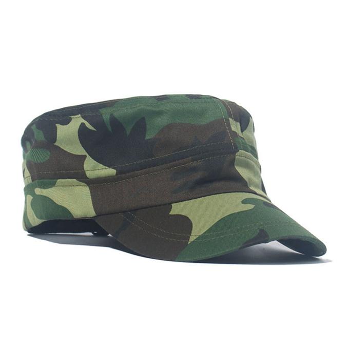Outdoor Couple Camouflage Flat-Top Duck Tongue Cap Outdoor Sports Students Training Military Cap