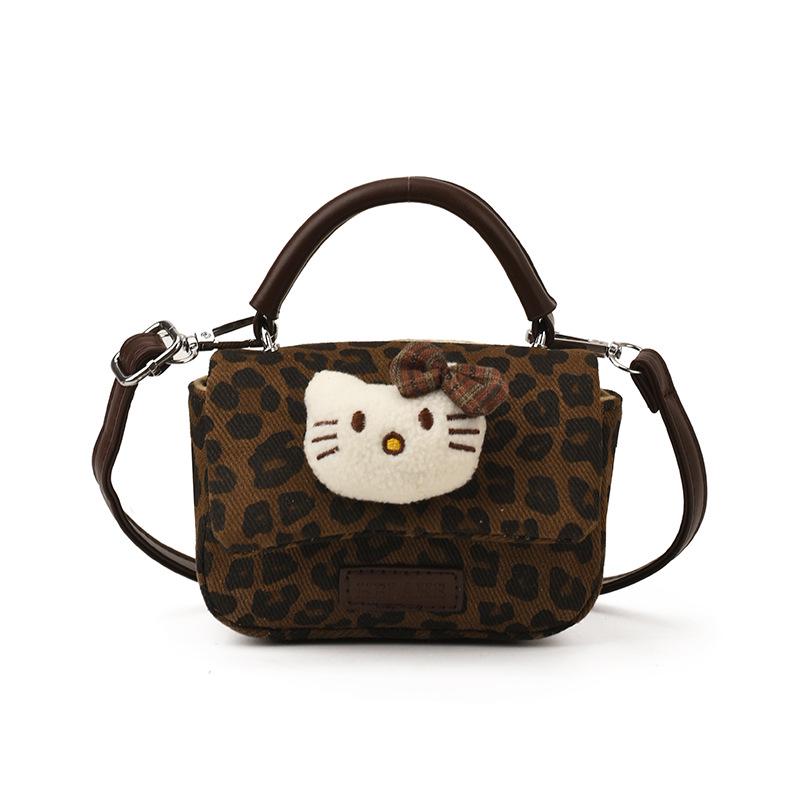 

Leopard Print Parent-Child Crossbody Bag: 2025 New Cartoon Cat Design, Mini Phone Holder for Kids