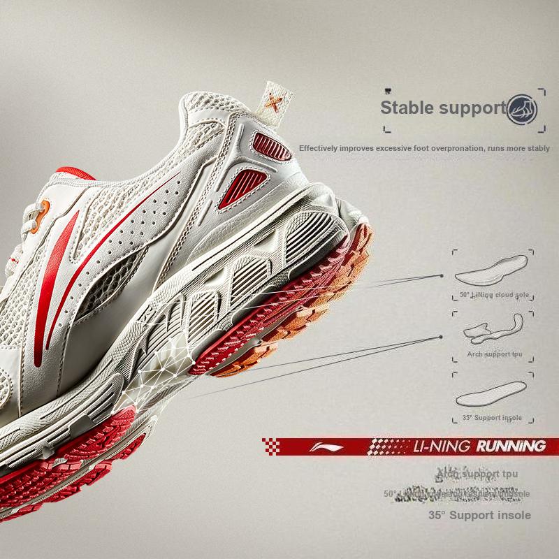 Li Ning Fuyiao 2.0 New Year Dragon Year Limited Trend Retro Stability Dual Cushioning Non-Slip Wear-Resistant Low-Top Running Shoes ARXU002-7