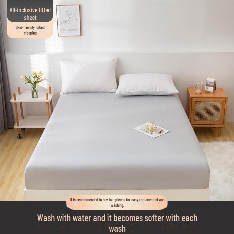 

Нескользящее покрывало из стираного хлопка на резинке, пылезащитный чехол для матраса 1,8 м 180x200cm серебряный серый